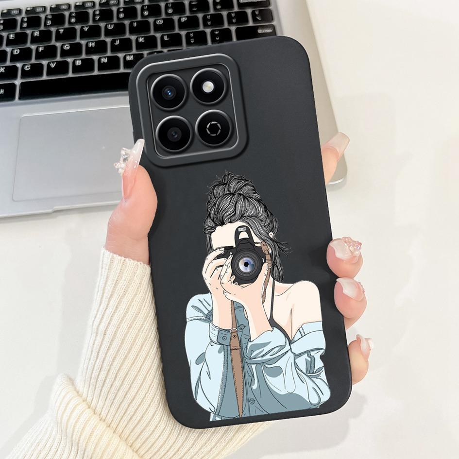 For Honor X7c 4G Case ALT-LX2 Shockproof Cover Sweet Girls Love Heart Soft Liquid Silicone Phone Cases For Honor 200 Smart Coque