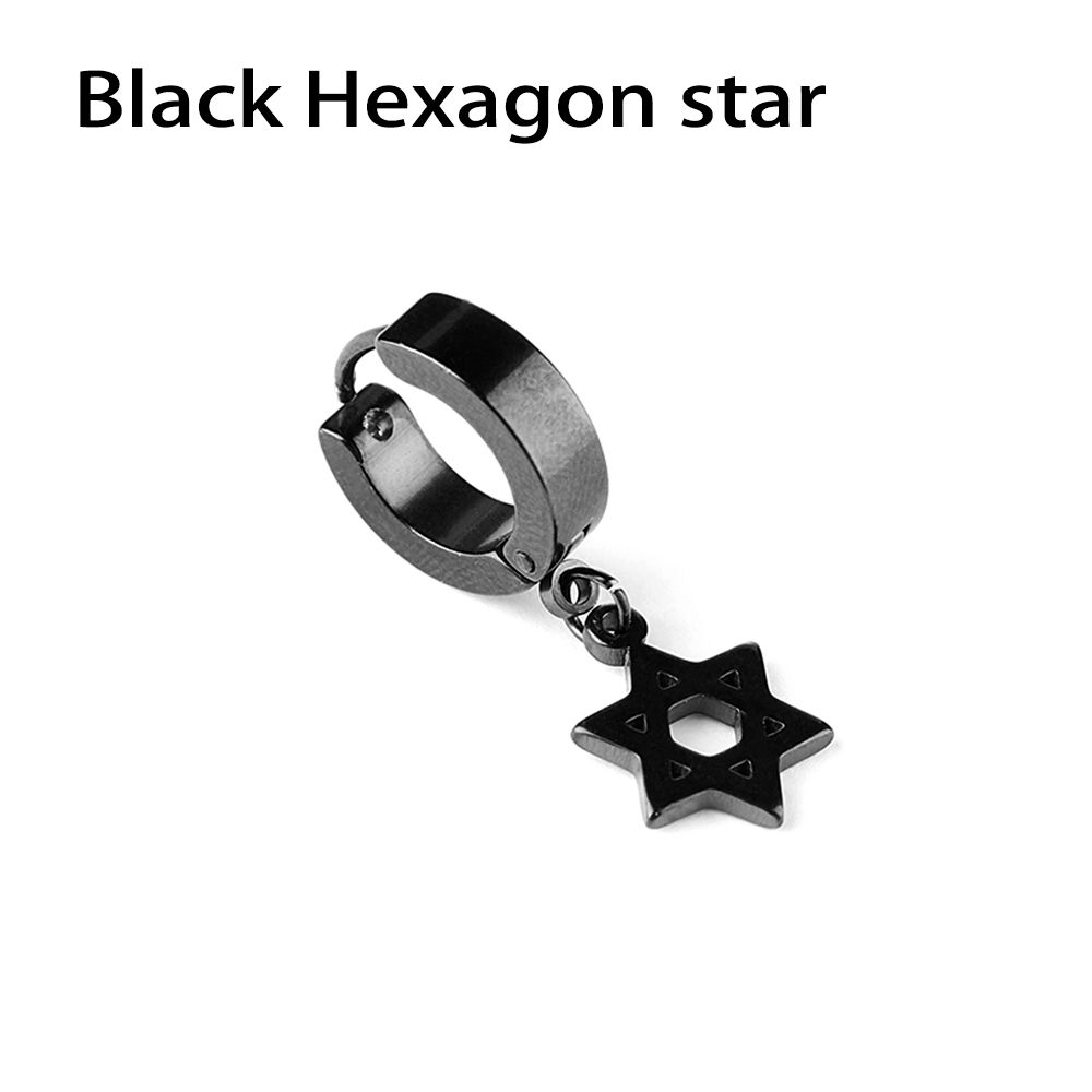 1Pc Punk Gothic Piercing Stainless Steel Cross Stars Dangle Earrings Ear Stud Pendant