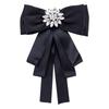 European & American Bow Brooch: Elegant Ribbon with Diamond Flower Design for Women