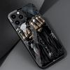 Fashion Skull Skeleton Grim Reaper Glass Phone Case for iPhone 11 12 13 Pro XR X 7 8 XS Max 6 6S Plus SE Mobile Phones Cover