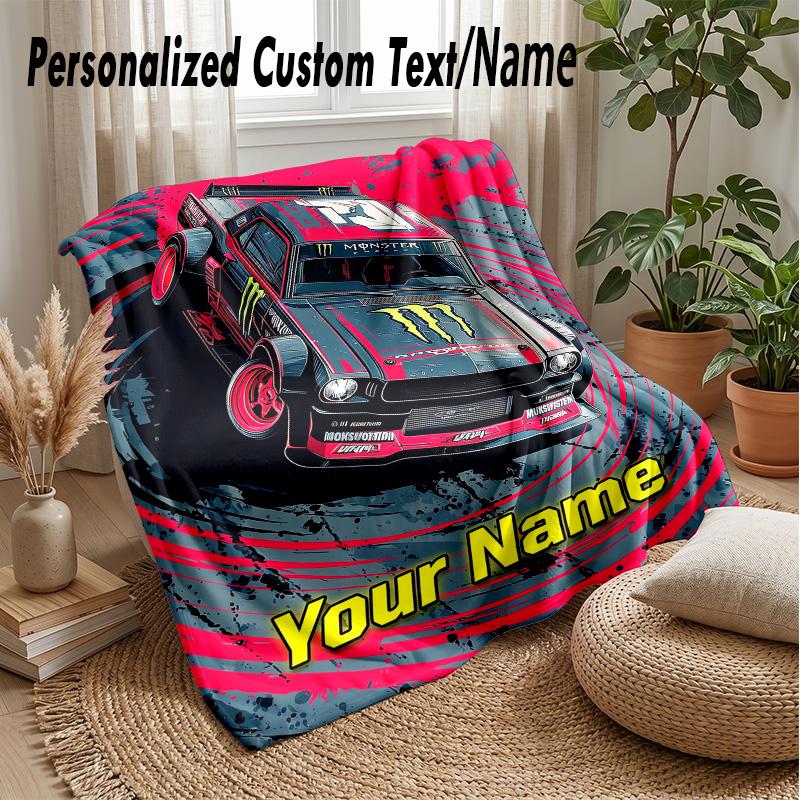 Monster Energy Custom Flannel Throw Blanket Print Your Name Text Soft Warm Blanket Holiday Present