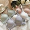Girls Simple Push Up Bras Solid Wireless Soft Breathable Backless Underwear For Women Lingerie Floral Style