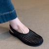 Mesh Hollow Woven Toe Sandals for Women for Summer Wear New Style with Back Straps and Soft Soles for Beach Roman Shoes