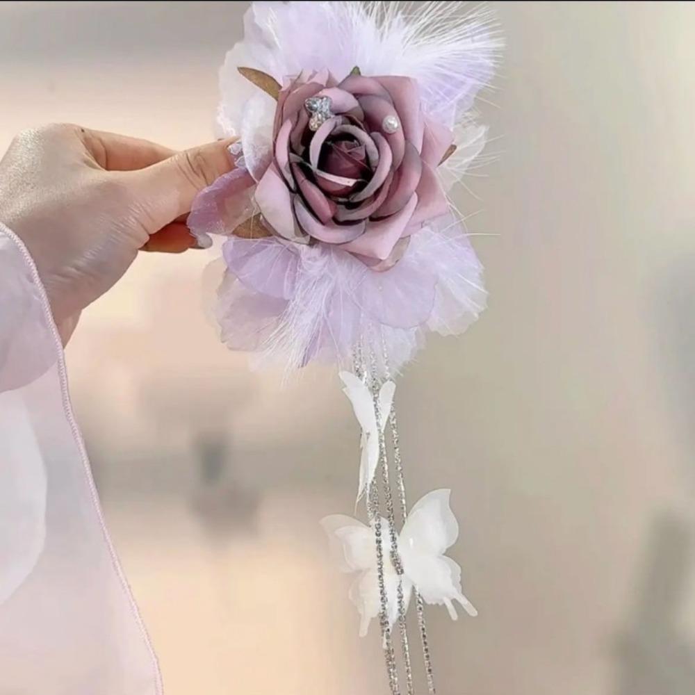 Супер фея Цветы Волосы Коготки Атмосфера Заколки Ретро Элегантные Шпильки Женщины