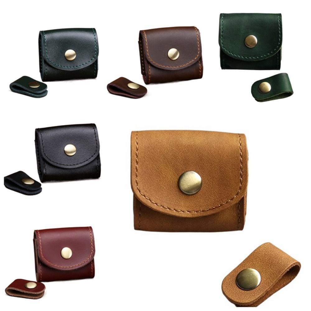 Mini Leather Data Cable Storage Box Waterproof Leather Wallet Portable Mini Coin Purse  Female
