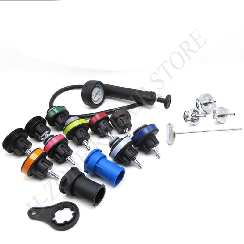Universal 18pcs Radiator Leak Detector Car Cooling System Tester Auto Repairing Pressure Gauge Kit Car Repairing Tool PortableGood product