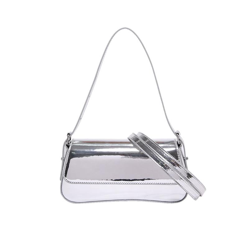 Сумки сумки женские сумки 2025 новая корейская версия однотонная сумка через плечо модный нишевый дизайн плечевая зеркальная сумка-подмышка