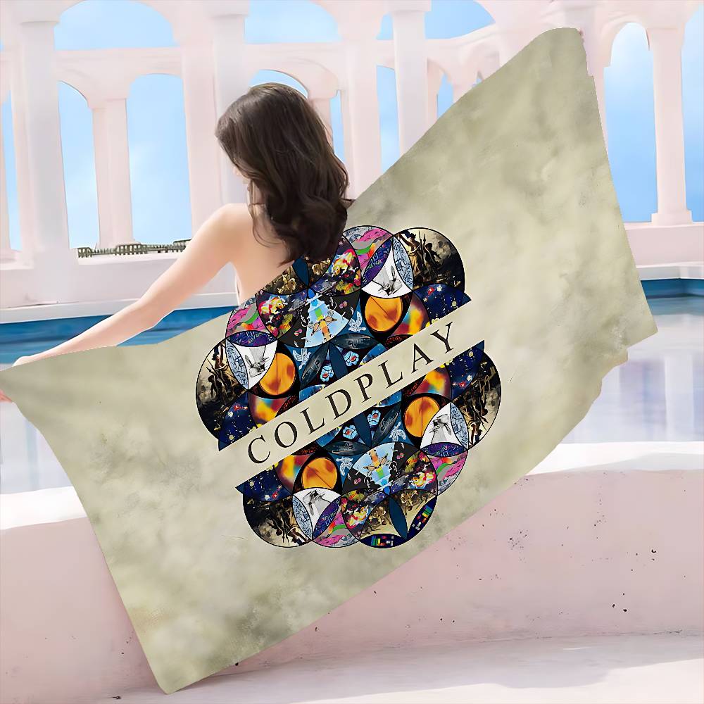 Classic Pop Rock Band C-Coldplay Microfiber Printed Beach Towel Mountain Climbing Yoga Beach Swimming Running Absorbent Towel
