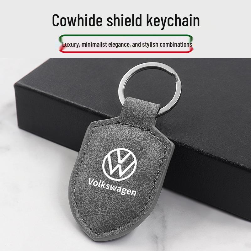 Подходит для брелоков Volkswagen ID3, ID4X, Teramont Pro с пряжкой-щитом из кожи с текстурой под карбон.