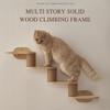 Cat Four Steps Stairway Wall Mounted Wooden Stairs Ladder Climber Shelf Perch for Scratching, Climbing, Jumping and Relaxing