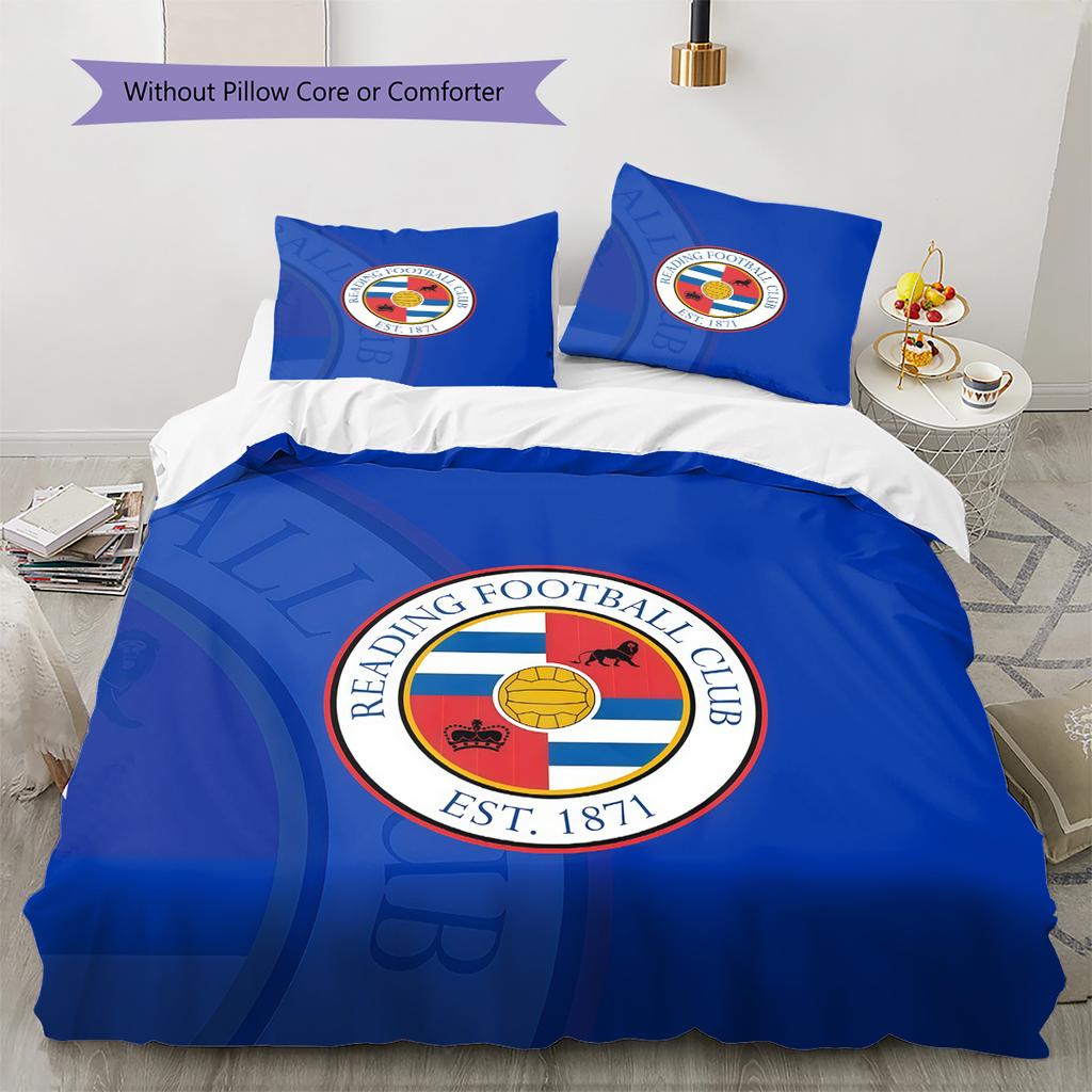 Reading FC Pattern Bedding Quilt Set Home Decoration Gift (1 * duvet cover + 2 * pillowcase without core)