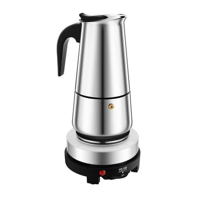 Кофеварка эспрессо на 9 чашек, мока-пот, заваривание кофе с помощью электрической плиты, нержавеющая сталь, 450 мл