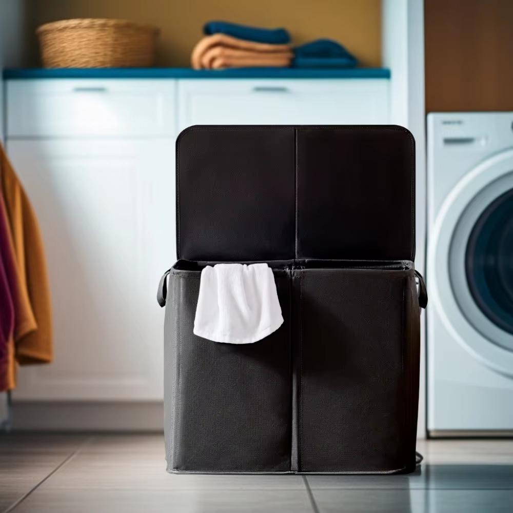 Double Layered Laundry Basket Household Large Capacity Detachable Laundry Bag Waterproof Dirt Proof Blanket Clothing Organizer