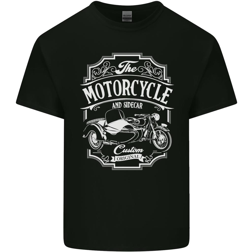 Motorcycle And Sidecar Biker Motorbike Mens Light Cotton T-Shirt