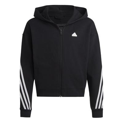 Детская толстовка adidas FUTURE ICONS 3S FZ черная IC0118 размер 128