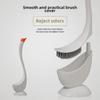 Swan Design Vertical Toilet Brush Set with Base - Practical Plastic Bathroom Accessory