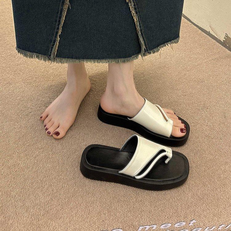 Тапочки римские Mezzanine женская верхняя одежда летняя новая мода повседневные классные тапочки шлепанцы на толстой подошве женские