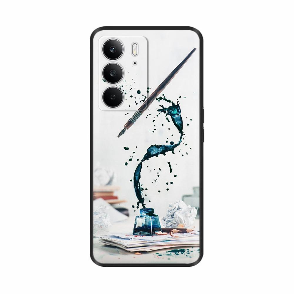 Для Realme C75 4G Чехол Милые Цветы Сердечки Расписной ТПУ Чехол Мягкий Тонкий Чехол для Телефона Для Oppo Realme C75 C 75 Fundas Coque Бампер