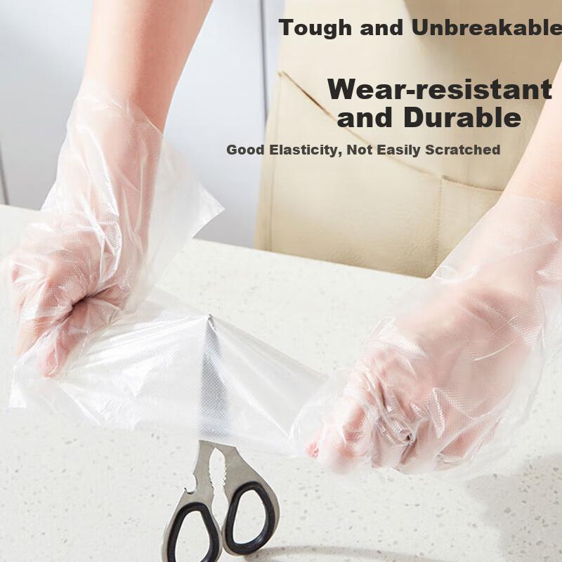 Jieribang Disposable Gloves, 500 Pieces Per Box, Thickened Food-Grade Pull-Out Waterproof Oil-Resistant Durable Transparent Household Gloves