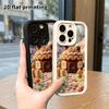 Phone case: 2D flat design suitable for iPhone 18 17 16 15 14 13 Pro protective case, plush little house, perfect Christmas and Halloween holiday gift