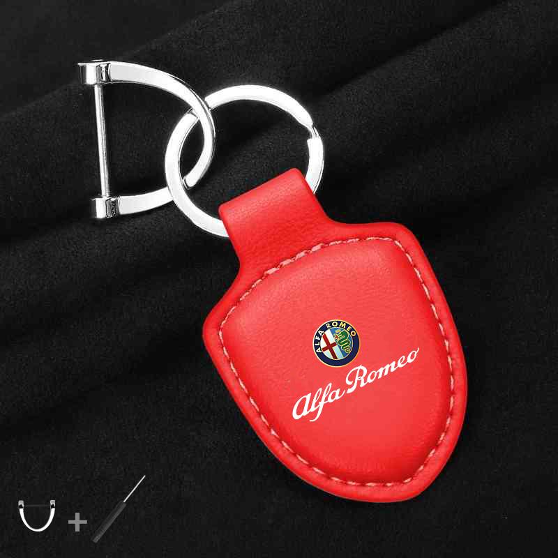 CQSUV1 Leather Car Keychain Key Ring For Alfa Romeo 159 156 147 Mito Giulia Giulietta Tonale Stelvio 8C Volante Accessories