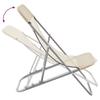 2 Piece Beach Chairs Cream Textilene & Powder Coated Steel