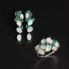 New Design Fancy Opal Emerald Jewelry Set Natural Gemstone 925 Sterling Silver Ring Clasp Earring Women Nice Gift