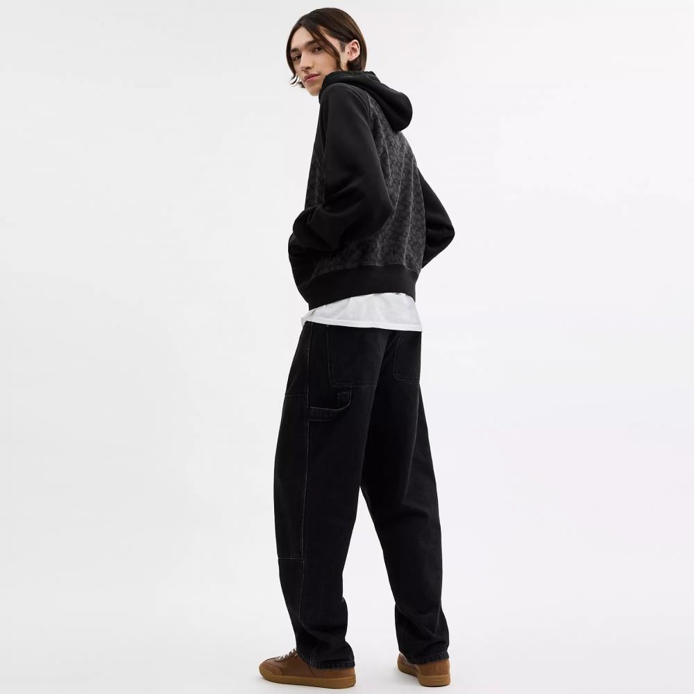 Coach Signature Hoodie In Organic Cotton Tan Signature