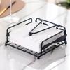 Napkin Box, Tissue Storage Box, Tissue Paper Storage Rack for Bathroom, Kitchen and Living Room, Countertop Metal Paper Towelholder