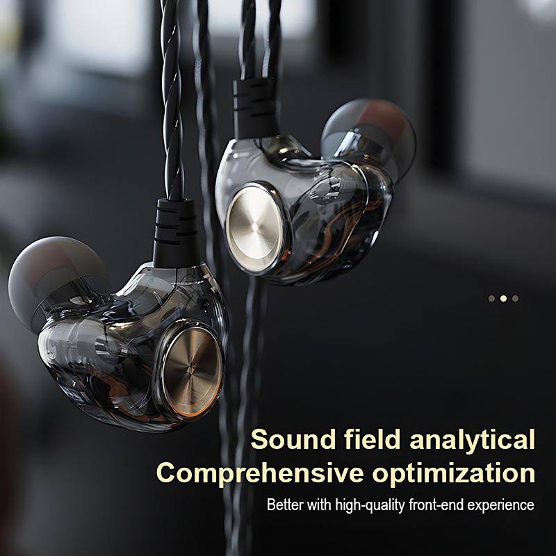 HIFI Heavy Bass Wired Earphone 3.5mm AUX In Ear Gaming Headset Dynamic Music Headphones Stereo Noise Cancelling Earbuds With Mic