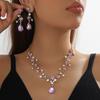 Rhinestone Exquisite Jewelry Sets Shiny Choker Necklace Earring Set  Anniversary Party