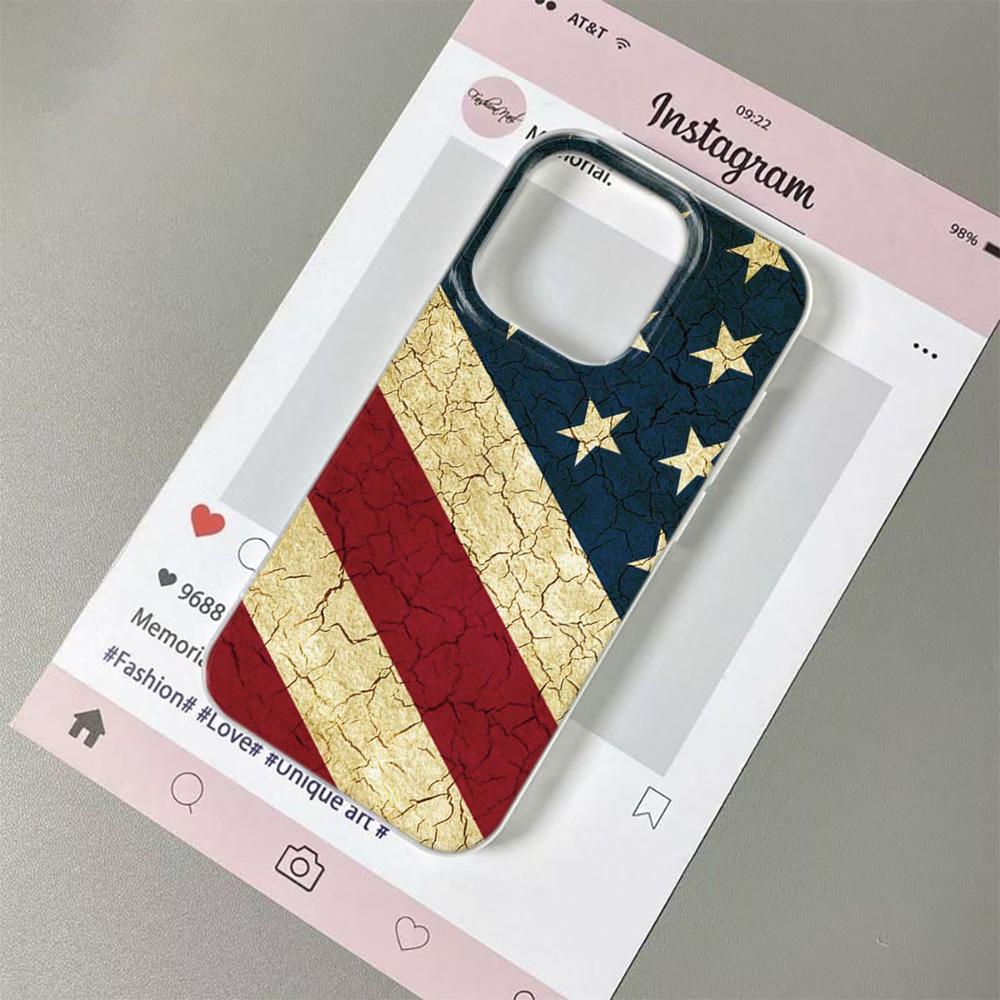 Чехол для телефона с флагом США для iPhone 11 12 13 Pro Чехол 14 15 Plus 16 17 Pro Max 17Air Чехол Силиконовый Мягкий Прозрачный Ударопрочный Чехол