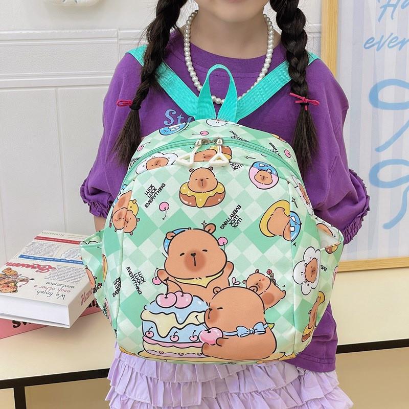 Animal Pattern Children Nylon Backpack With Cushioned Straps For Daycare