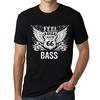 Men’s Vintage Tee Shirt Graphic T Shirt Feel The Bass Deep Black White Text