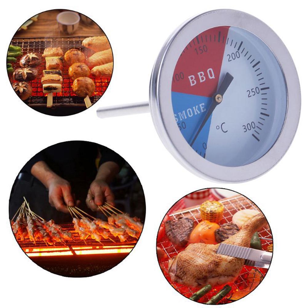 Stainless Steel BBQ Grill Thermometer Outdoor Oven Cooking Temperature Gauge