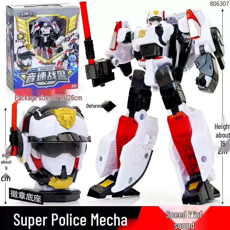 Mini Force 7 Super Agent King Power Patrol Transforming Robot Toy Model
