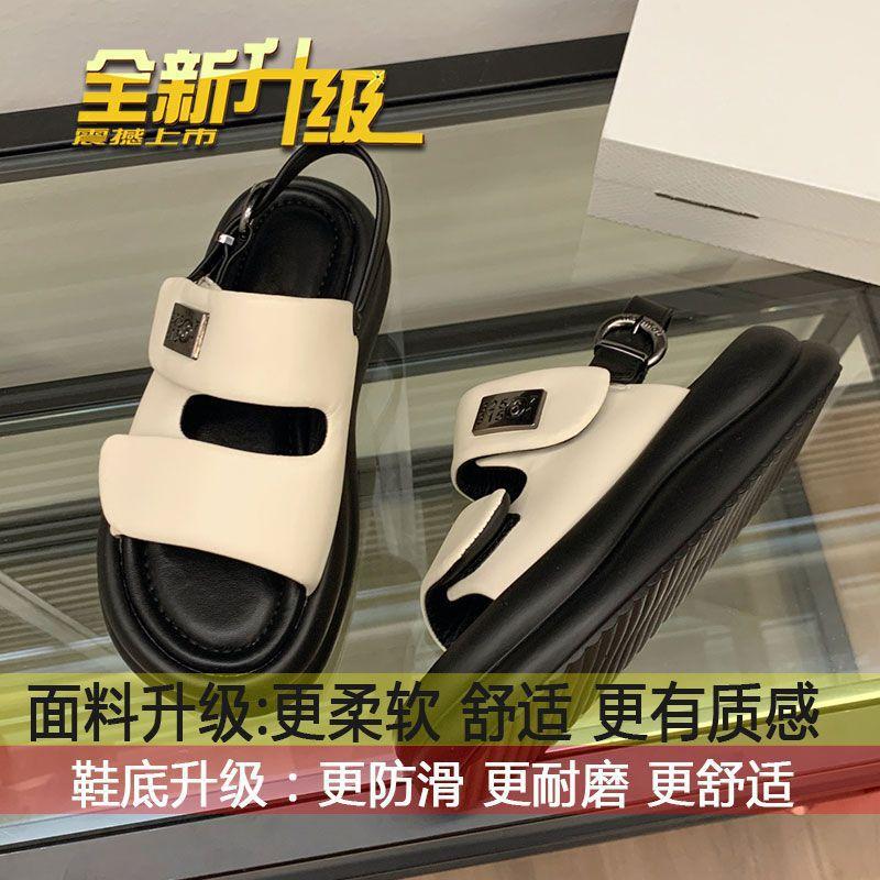 2025 Сандалии спортивные на платформе велкро женские летние носить наступающие на дерьмо мягкая подошва легкие повседневные пляжные римские туфли