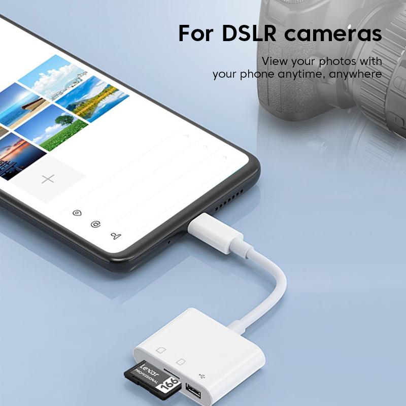 Картридер 3 в 1 Type-C OTG SD TF USB Конвертер для чтения карт памяти для iPad iPhone для Mac Book Планшет USB Type C Картридер
