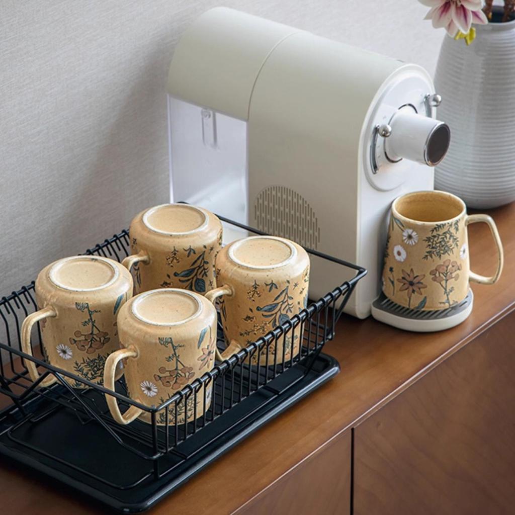 Керамические кружки, кофейные чашки, расписанные вручную, неровные, с цветочным узором, чашка для молочного чая, корейский стиль, кружка для овсянки на завтрак, посуда для напитков, кухня