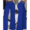 Women's Hollow Waistband Pants with A Slightly Flared Style, High Waisted Casual Wide Leg Pants