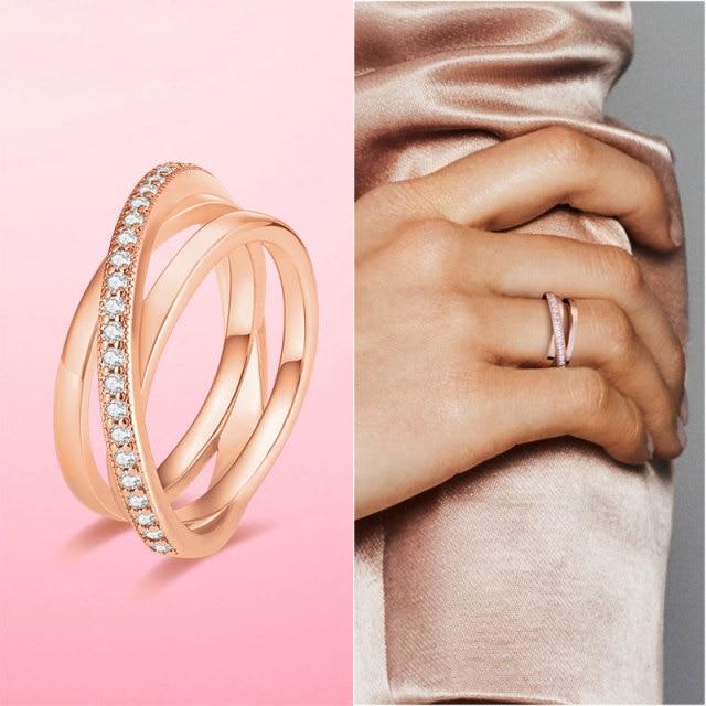 Кольца из стерлингового серебра 925 пробы Женские модные кольца