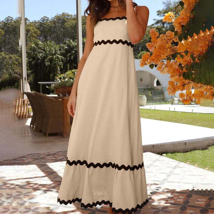 Летний стиль, сплошной цвет, кружево, элегантное платье с лямкой на шее, большие качели, платья