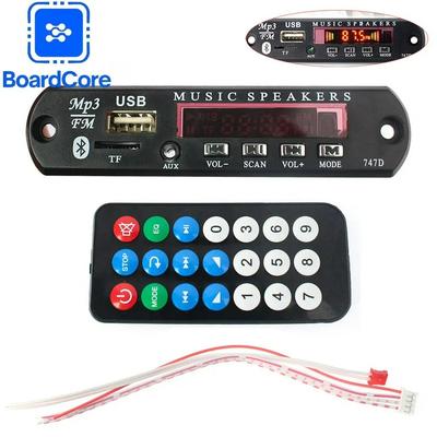 DC 12V Bluetooth 5.0 Автомобильный комплект Плата декодера MP3 USB TF FM Радиомодуль Цветной экран MP3-плеер с пультом дистанционного управления
