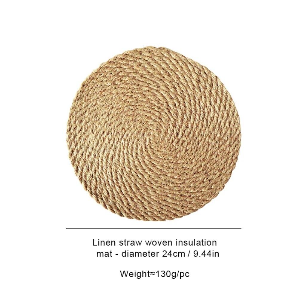 Льняные тканые салфетки, соломенные подставки, хлопковые и льняные салфетки под миски в японском стиле, салфетки под кастрюли, изоляционные коврики для обеденных столов
