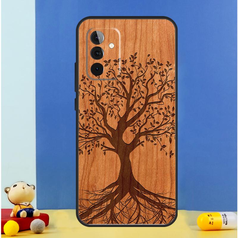 Дерево Цветок Бамбук Деревянный Чехол Для Samsung Galaxy A14 A24 A34 A54 A53 A33 A13 A52 A32 A22 A12 A71 A51 A15 A25 Чехол