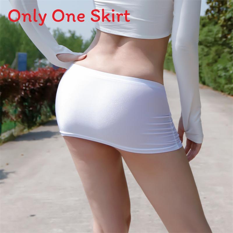 Pure Color High Stretch Bodycon Skirt For Summer Fashion And Daily Wear