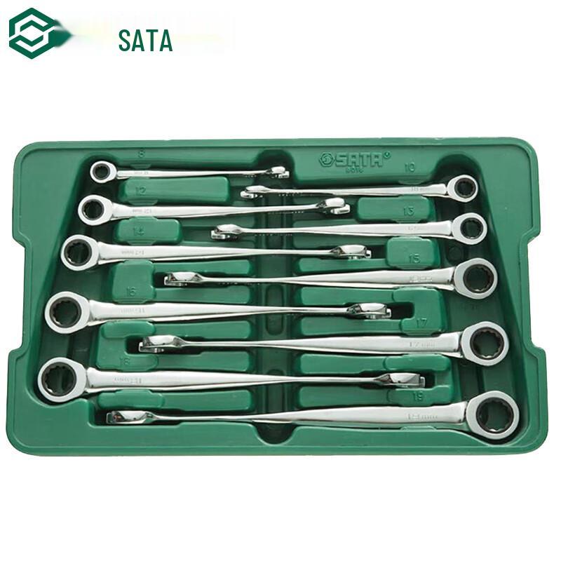 SATA 08016 Набор из 10 предметов: трещотка и комбинированные ключи