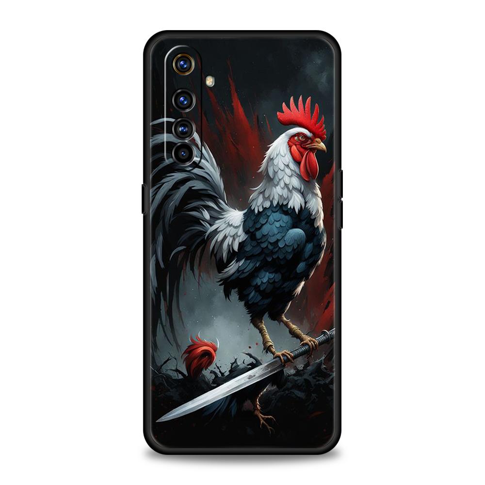 Soft TPU For Realme 11 10 9 Pro Plus GT2 GT3 GT5 C21 C25 C35 C53 C55 C67 Pro 5G Shockproof Phone Case Cock Rooster Chicken Capas