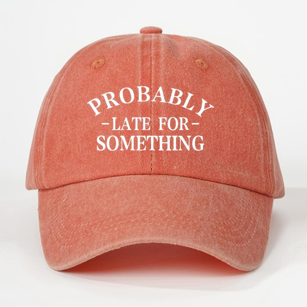 Unisex Trucker Hat Printed PROBABLY Washed Baseball Cap Unisex Trucker Hat Breathable Adjustable Golf Cap Womens Summ