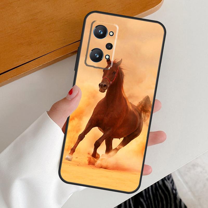 Бегущие Лошади Животное Для Realme 15 Pro GT7 GT6 10 11 12 13 14 Pro Plus C67 C63 C61 C55 C51 C53 C35 C75 C65 Чехол